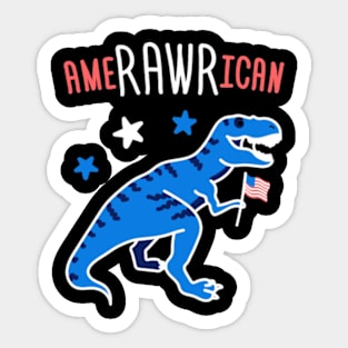 AMERAWRICAN DINO dinosaurs t shirt Sticker